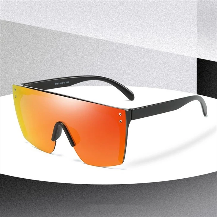 Oversized Rimless Mirrored Sunglasses