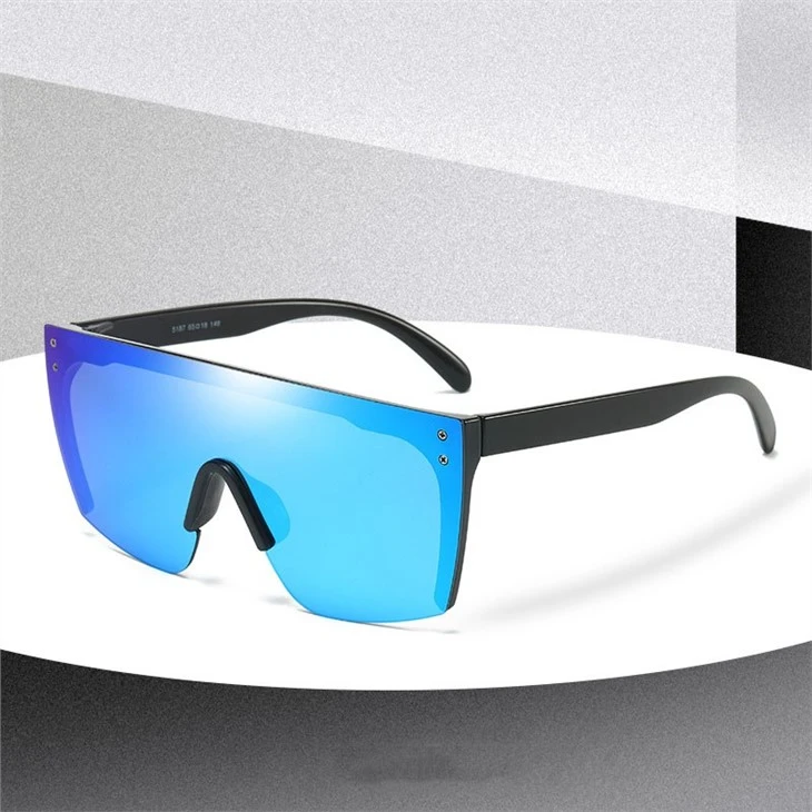 Oversized Rimless Mirrored Sunglasses